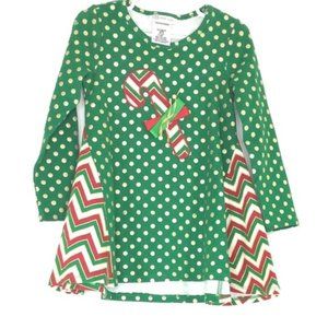 BONNIE JEAN Green Long Sleeve Dress 4T